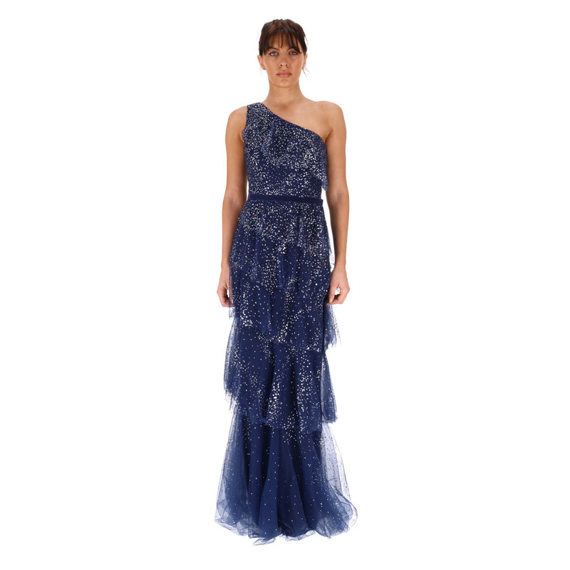 Marchesa Notte Tiered Tulle Gown. Size 2US