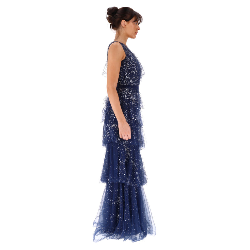 Marchesa Notte Tiered Tulle Gown. Size 2US