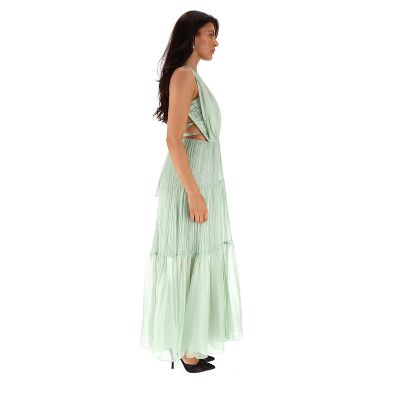 Maria Lucia Hohan Poppy Pleated Maxi Dress. Size 38FR