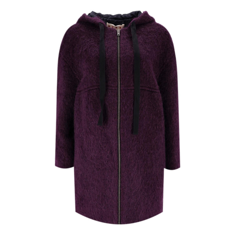 Marni Mohair & Virgin Wool Hooded Coat. Size 40IT