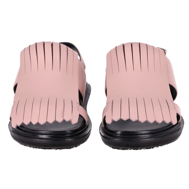 Marni Fringed Leather Sandals. Size 37