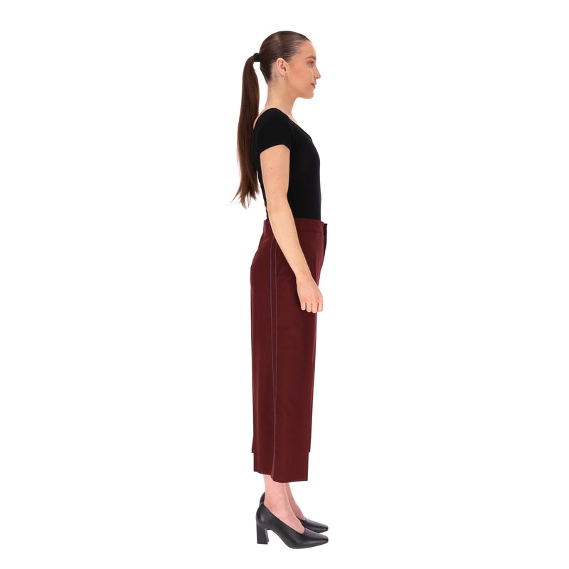 Marni Wide-Leg Cropped Wool Trousers. Size 40FR