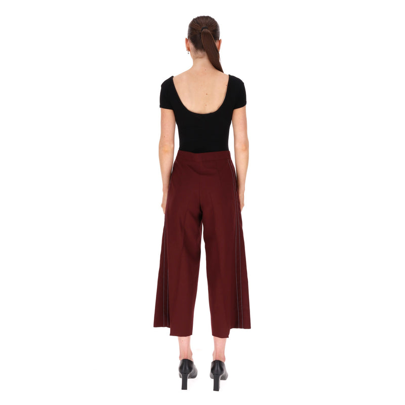 Marni Wide-Leg Cropped Wool Trousers. Size 40FR