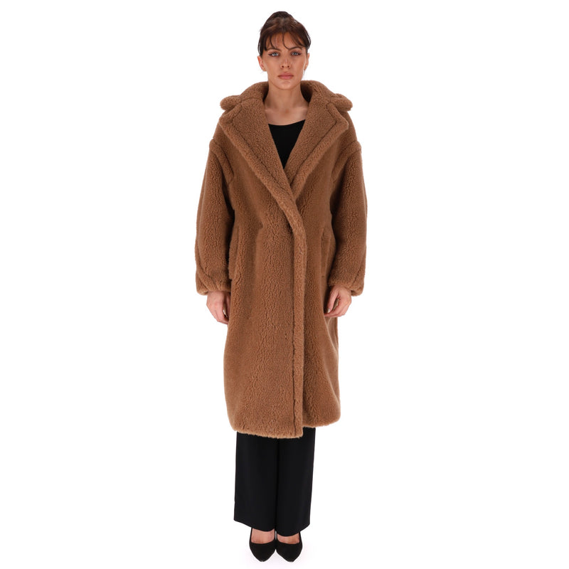 Max Mara Camel Wool  & Silk Teddy Coat. Size S