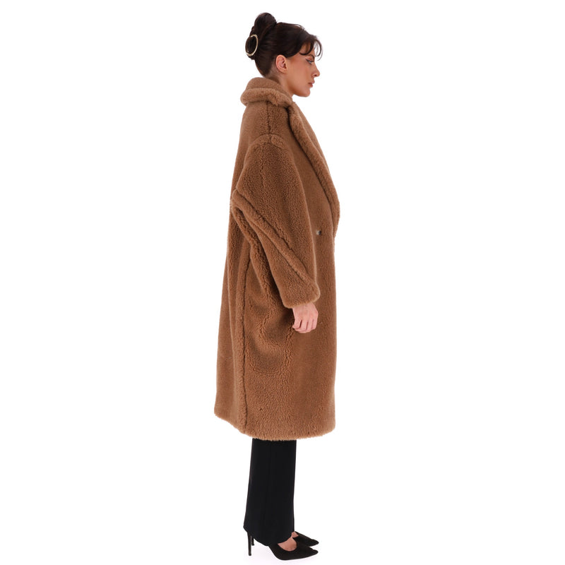 Max Mara Camel Wool  & Silk Teddy Coat. Size S