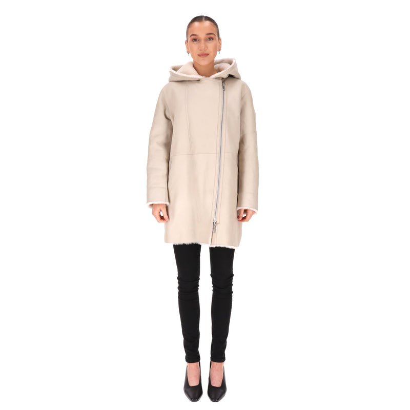 Max & Moi Reversible Merino Shearling Coat. Size 36FR