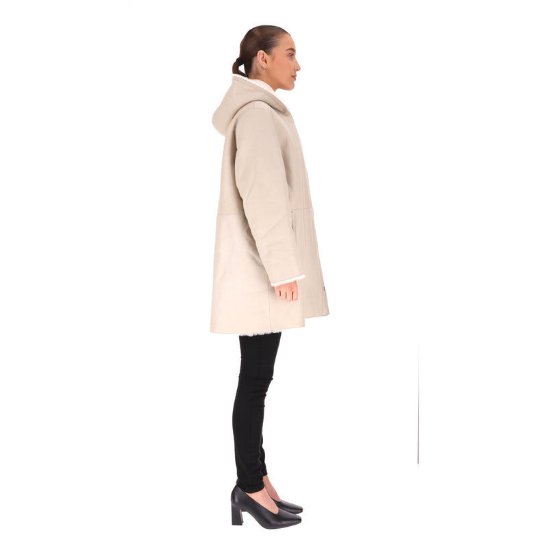 Max & Moi Reversible Merino Shearling Coat. Size 36FR