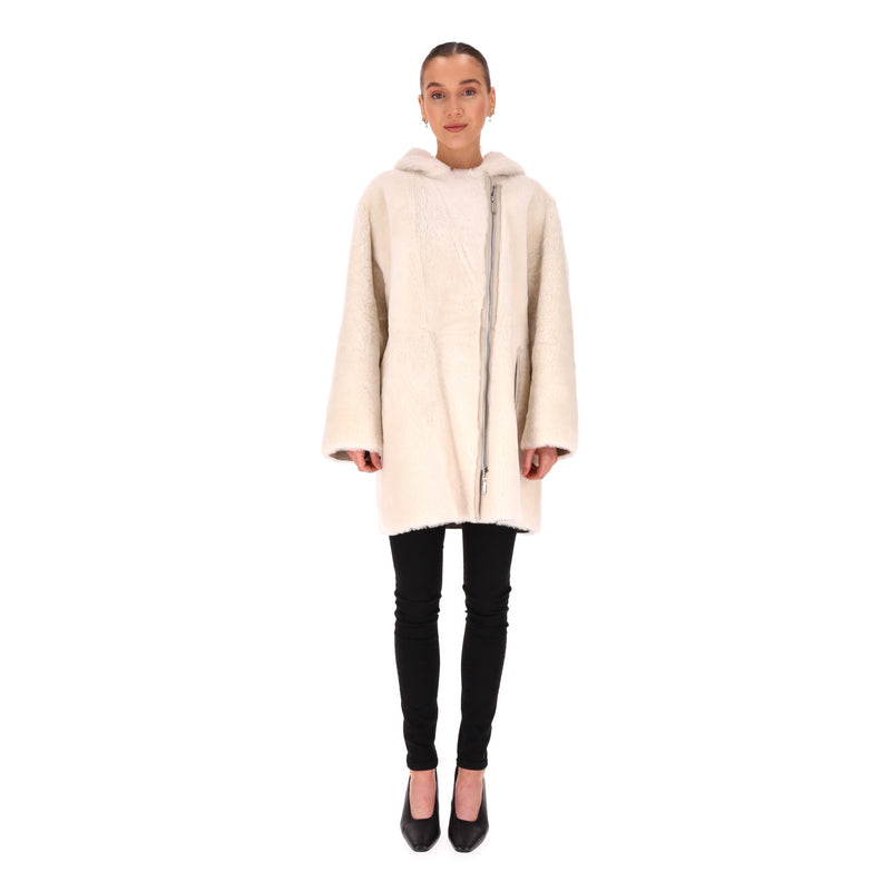 Max & Moi Reversible Merino Shearling Coat. Size 36FR