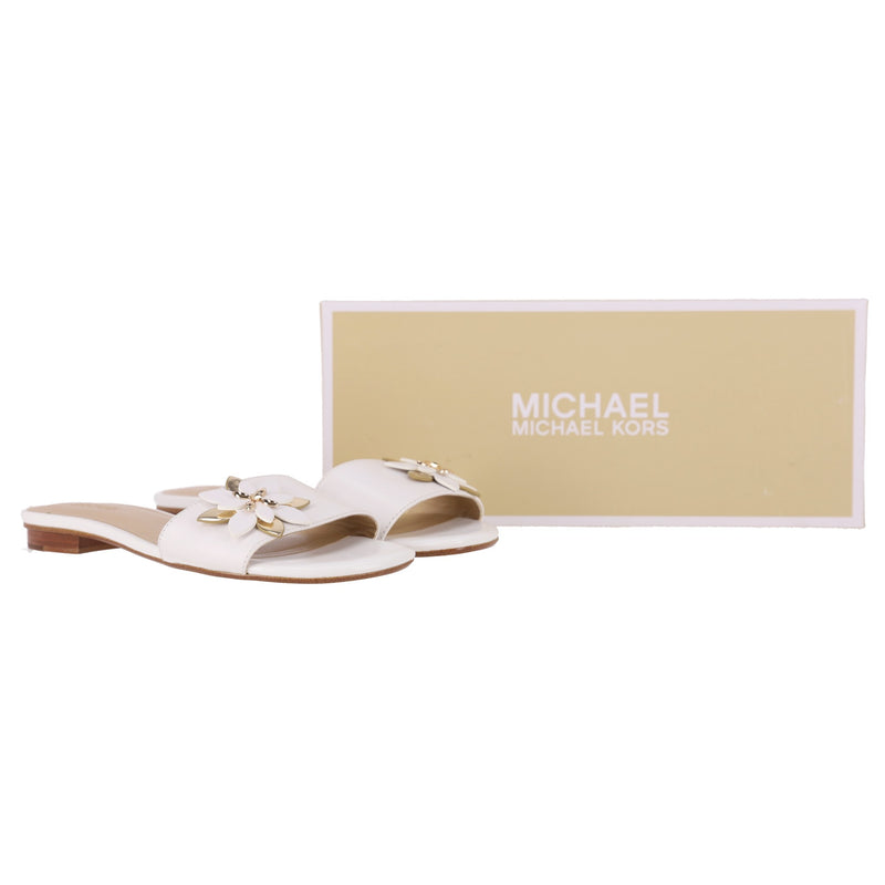 Michael Kors Heidi Floral Leather Slide Sandals. Size 36.5