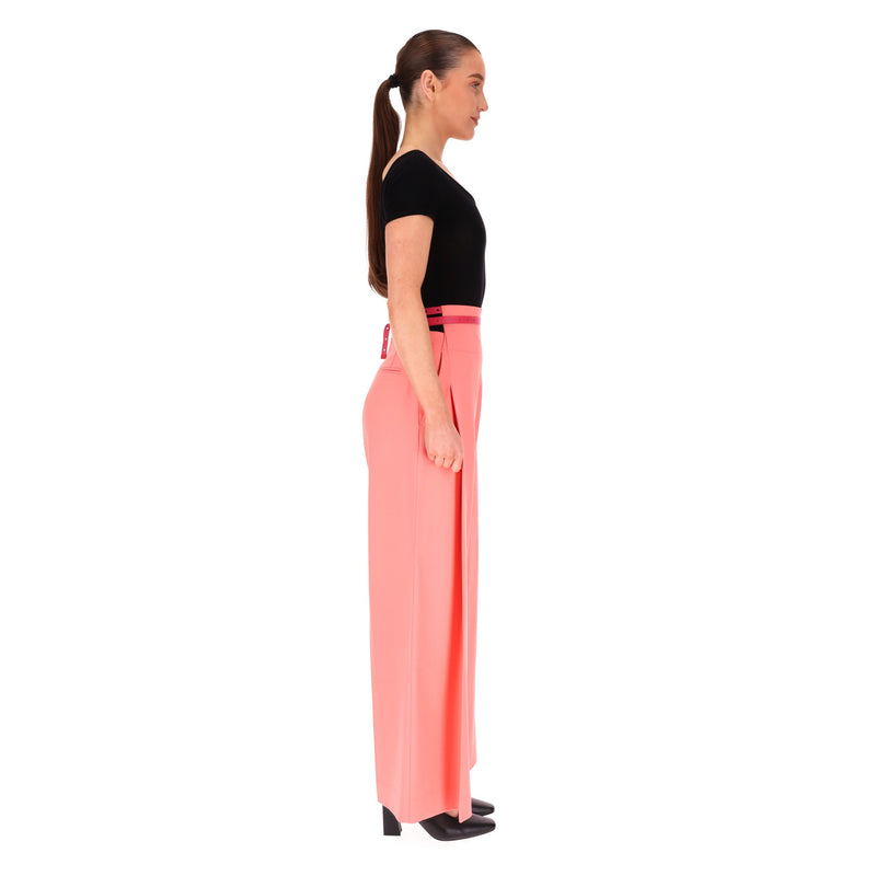 Off White Virgin Wool Blend Wide-Leg Trousers. Size 40IT