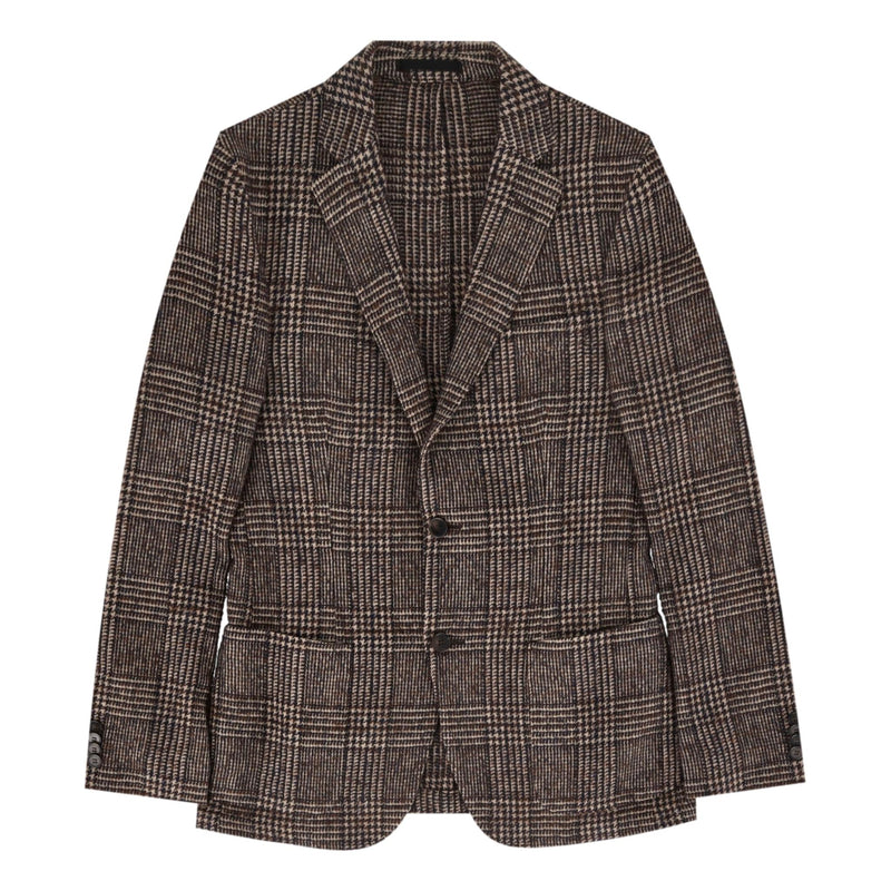 Officine Generale Prince Of Wales Checked Wool Jacket. Size 46FR