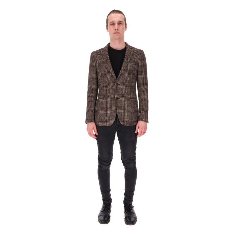 Officine Generale Prince Of Wales Checked Wool Jacket. Size 46FR