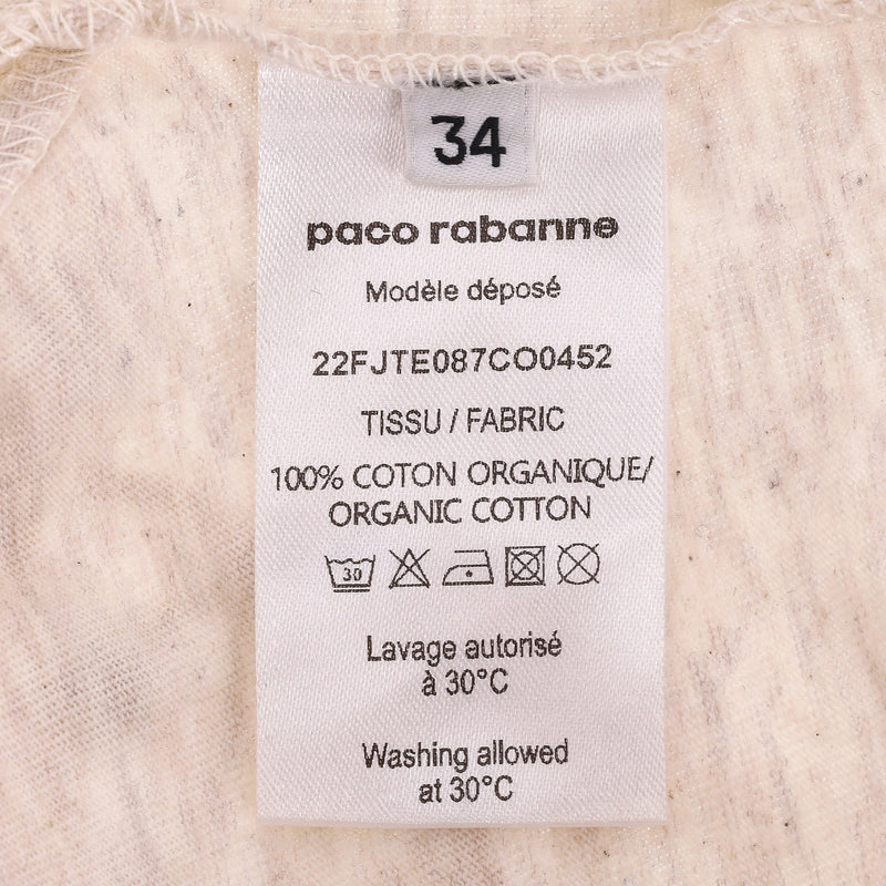 Paco Rabanne Organic Cotton Cropped Tassel Top. Size 34FR