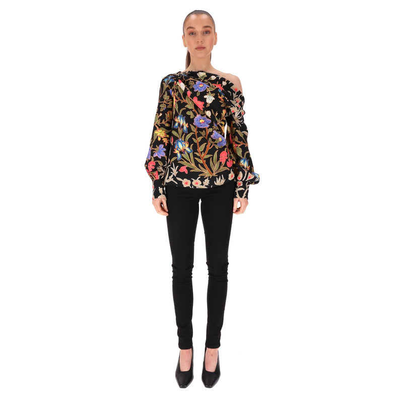 Peter Pilotto Floral Asymmetric Blouse. Size 38FR