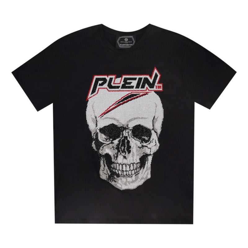 Philipp Plein Crystal Embellished Skull Logo T-Shirt. Size XXL