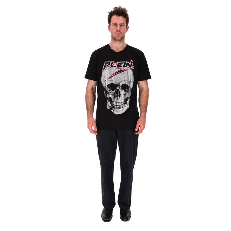 Philipp Plein Crystal Embellished Skull Logo T-Shirt. Size XXL