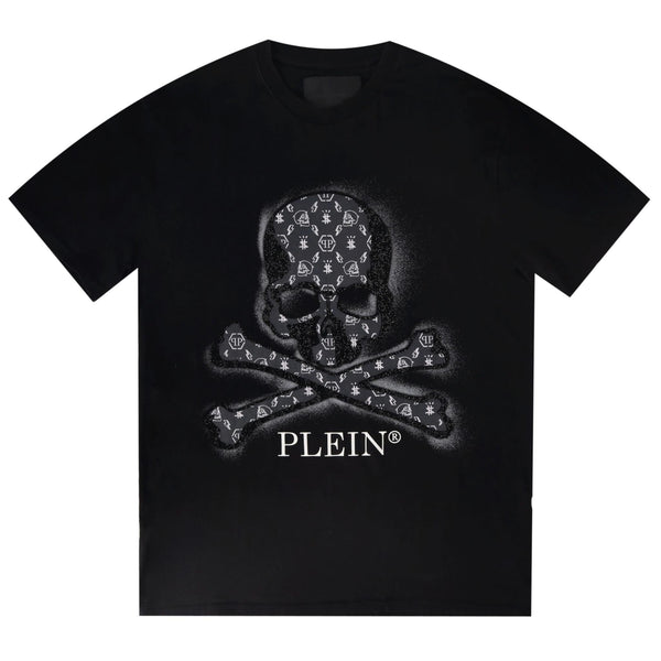 Philipp Plein Skull Logo Embellished Cotton T-Shirt. Size XXL