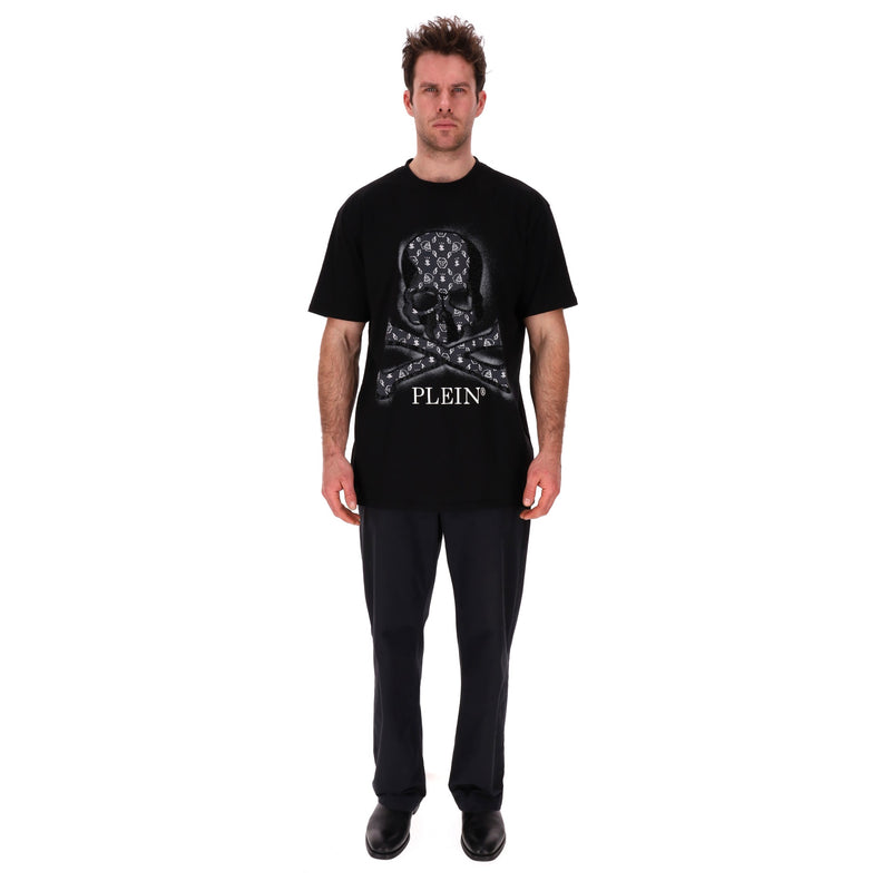 Philipp Plein Skull Logo Embellished Cotton T-Shirt. Size XXL