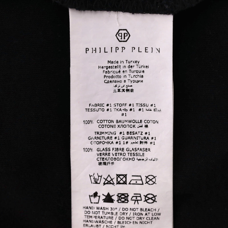 Philipp Plein Skull Logo Embellished Cotton T-Shirt. Size XXL