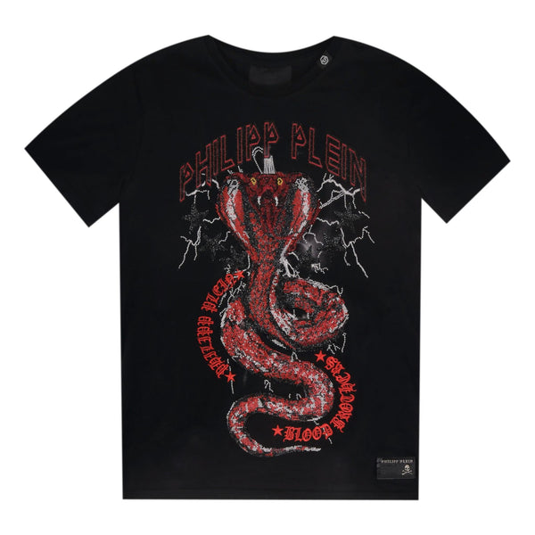 Philipp Plein Crystal Cobra Snake Cotton T-Shirt. Size XXL