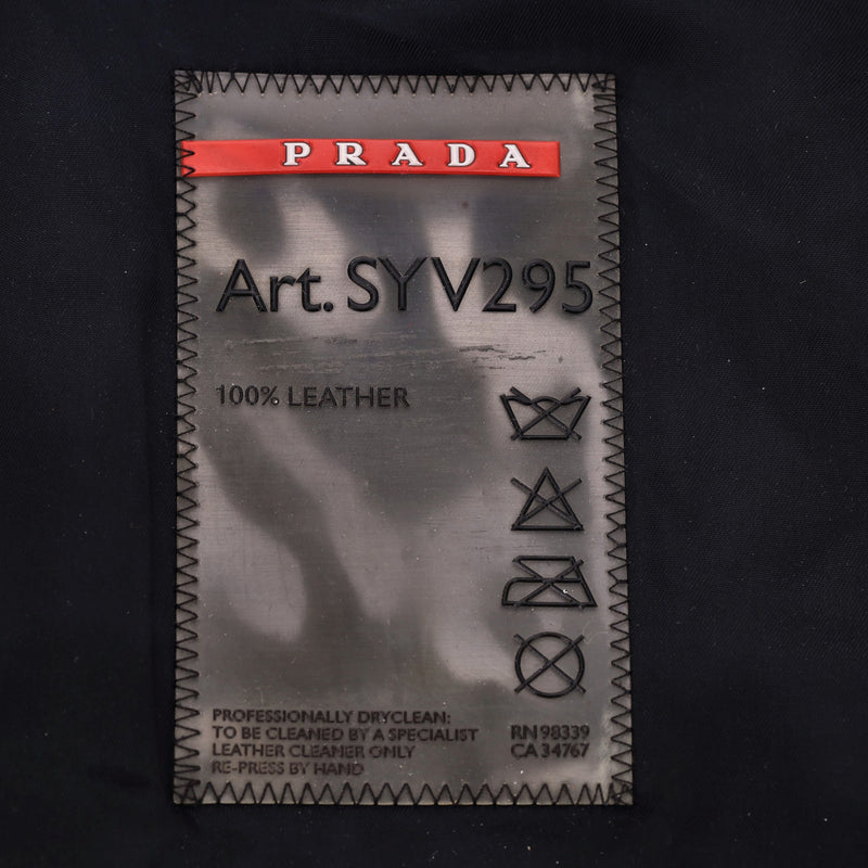 Prada Leather Bomber Jacket. Size 48IT