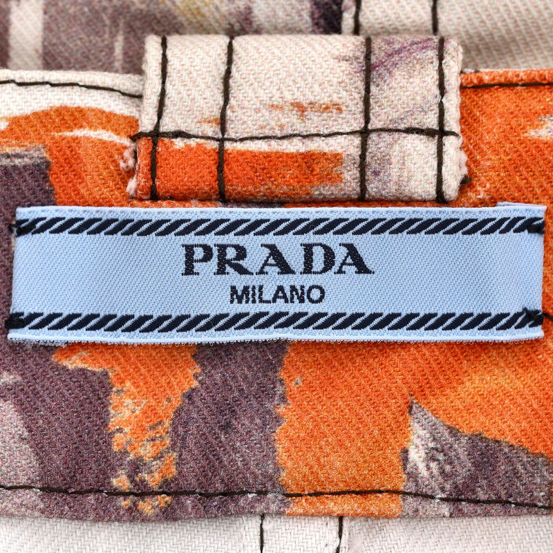 Prada Oil Paint Effect Printed Denim Skirt. Size 38IT