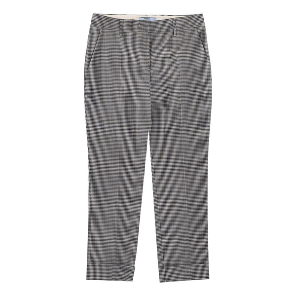 Prada Check Print Cropped Trousers. Size 38IT