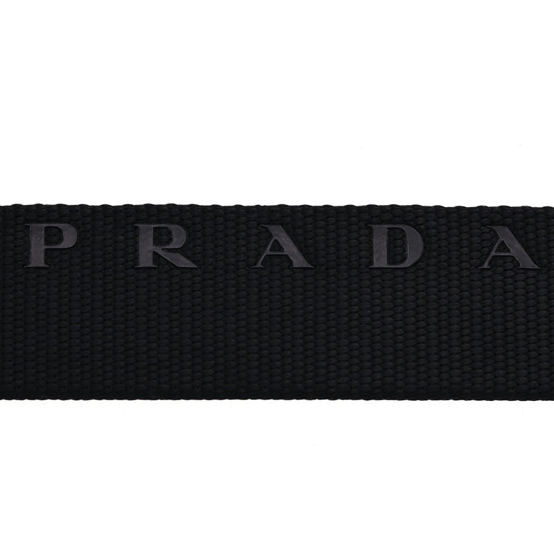 Prada Nylon Logo Belt With Leather Buckle