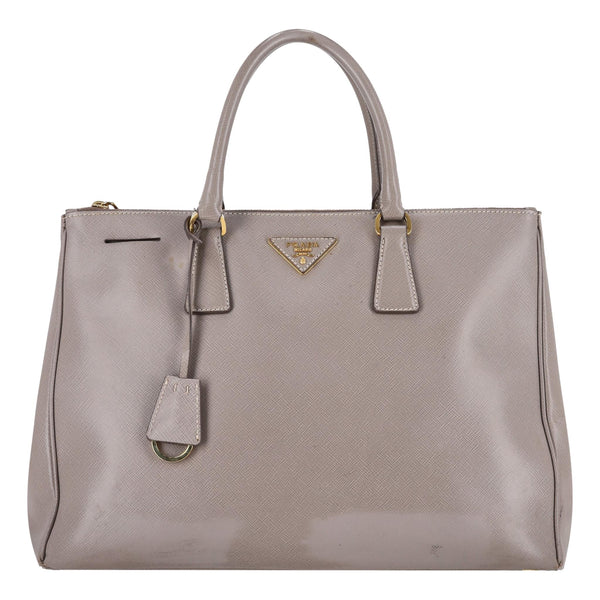 Prada Saffiano Leather Double Zip Galleria Tote Bag