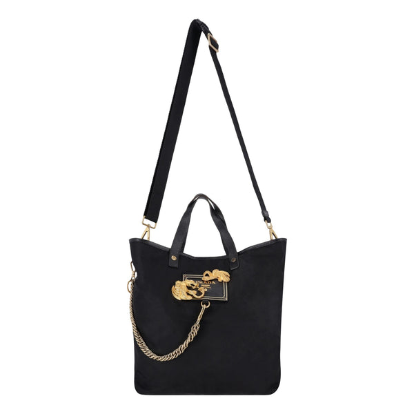 Prada Animalier Dragon Canvas Tote Bag