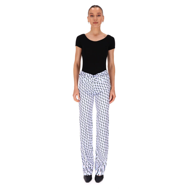 Prada Straight-Leg Geometric Print Trousers. Size 38IT