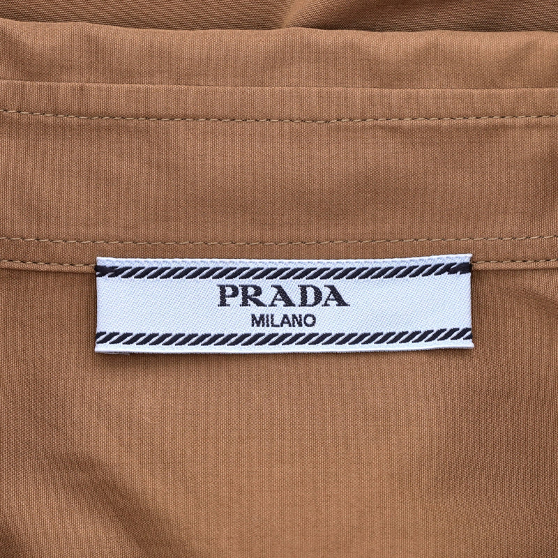 Prada Longline Cotton Shirt With A Tie. Size 38IT