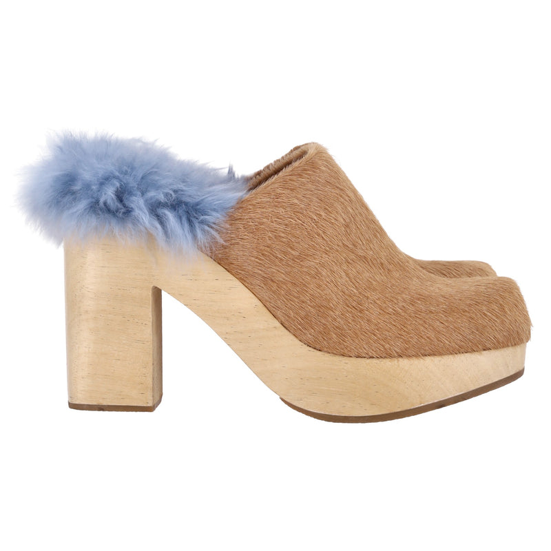 Rachel Comey Cow Hair & Alpaca Fur Clogs. Size 40.5