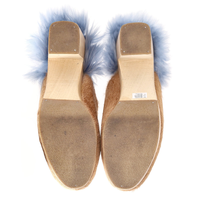 Rachel Comey Cow Hair & Alpaca Fur Clogs. Size 40.5