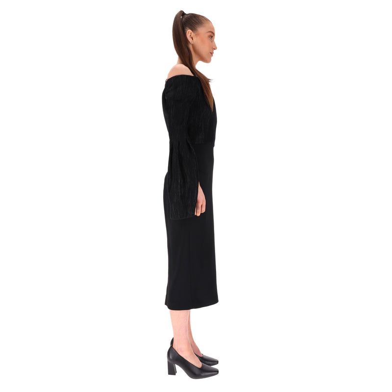 Roland Mouret Plisse Off-The-Shoulder Dress. Size 10UK