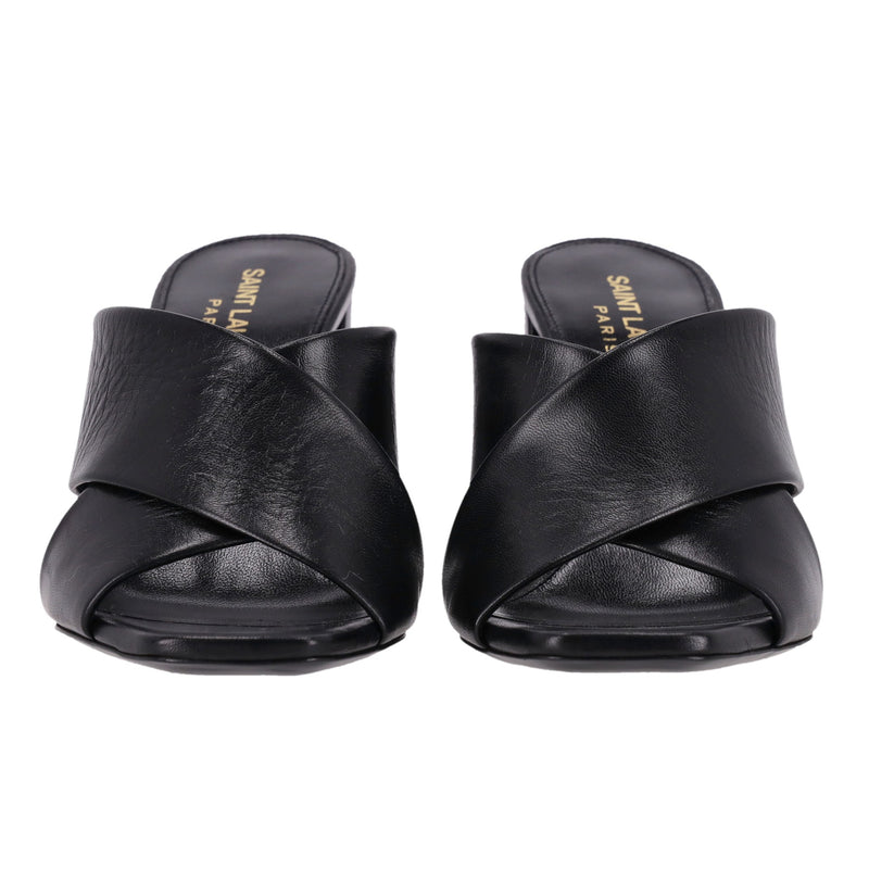 Saint Laurent Loulou Leather Heeled Mules/Sandals. Size 35.5