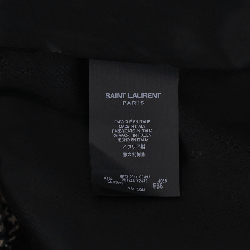 Saint Laurent Hooded Plaid Check Wool Cape. Size 38FR