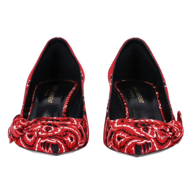 Saint Laurent Bandana Charlotte Kitten Heels. Size 37