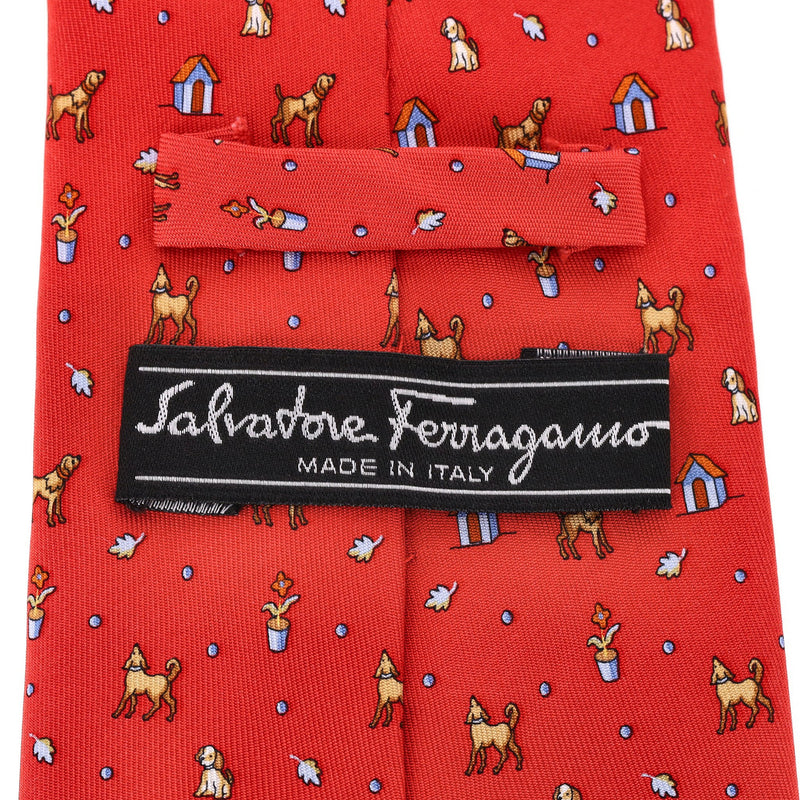 Salvatore Ferragamo Dog Print Silk Tie