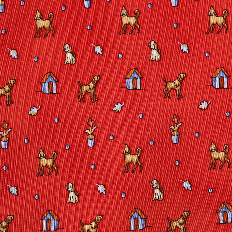 Salvatore Ferragamo Dog Print Silk Tie