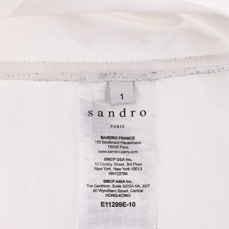 Sandro Crochet Embellished Cotton Shirt. Size 1