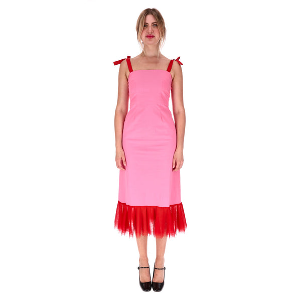 Staud Tulle-Trimmed Cotton Dress. Size 4US