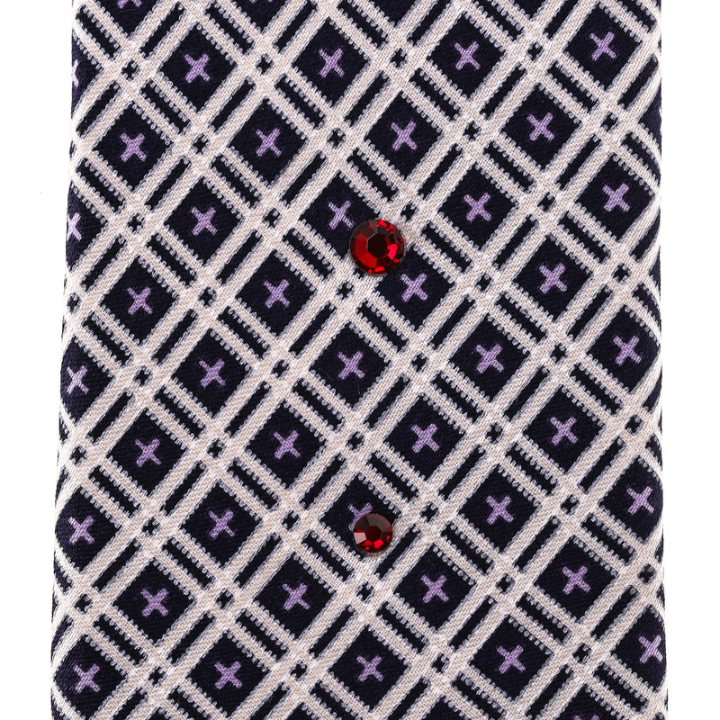 Stefano Ricci Printed Silk Tie With Swarovski Crystals