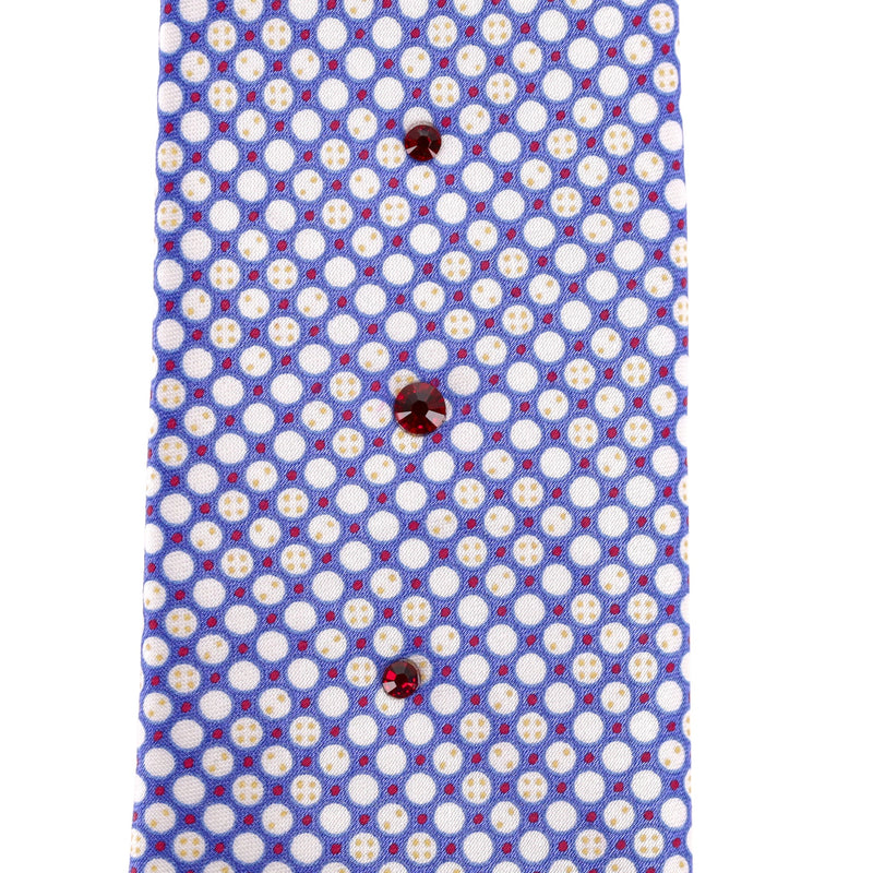 Stefano Ricci Printed Silk Tie With Swarovski Crystals