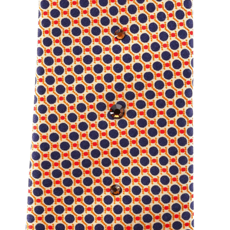 Stefano Ricci Printed Silk Tie With Swarovski Crystals