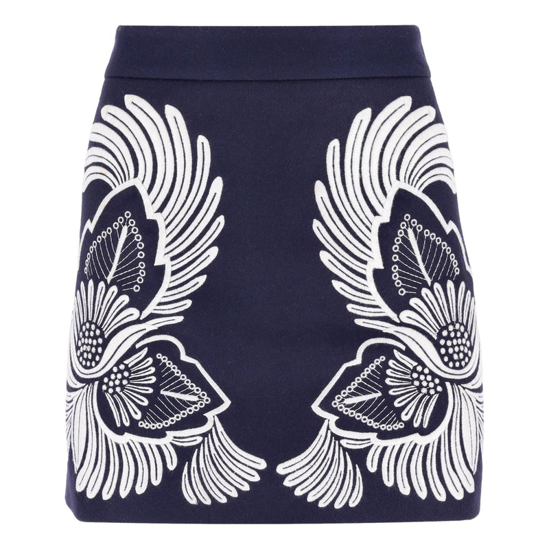 Stella McCartney Embroidered Wool & Cashmere Blend Skirt. Size 44IT