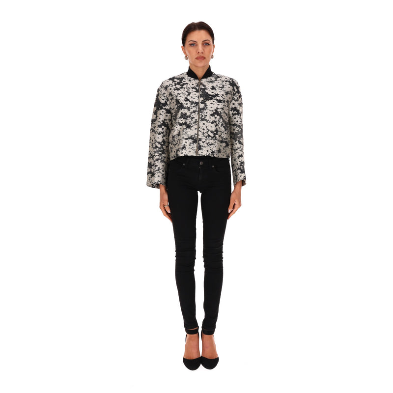 Stella McCartney Floral Jacquard Bomber Jacket. Size 36FR