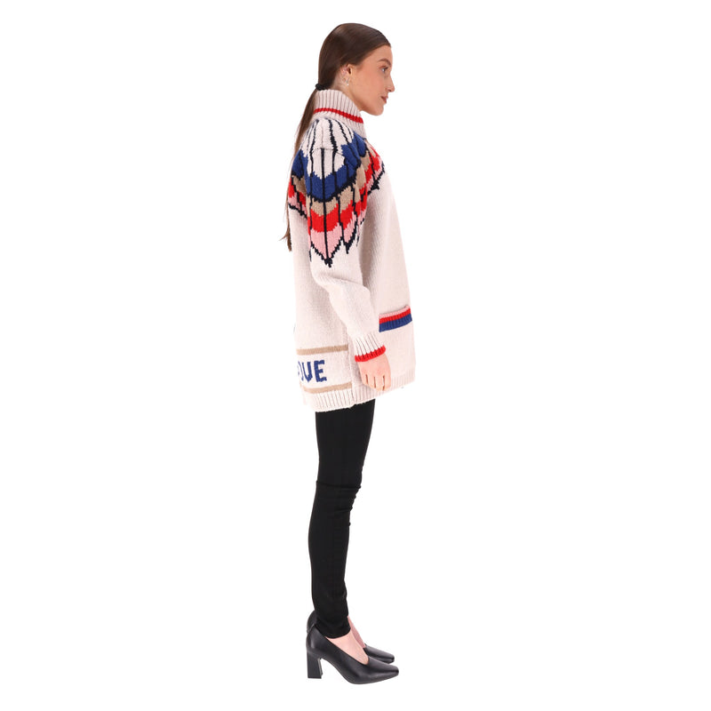 Stella McCartney' All Is Love' Intarsia Virgin Wool Cardigan. Size 40IT