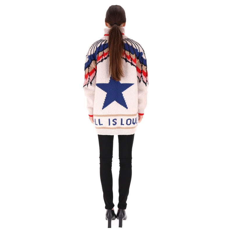 Stella McCartney' All Is Love' Intarsia Virgin Wool Cardigan. Size 40IT