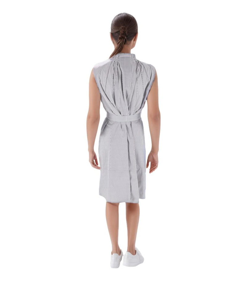 Marni Pinstripe Belted Cotton Dress. Size 42IT